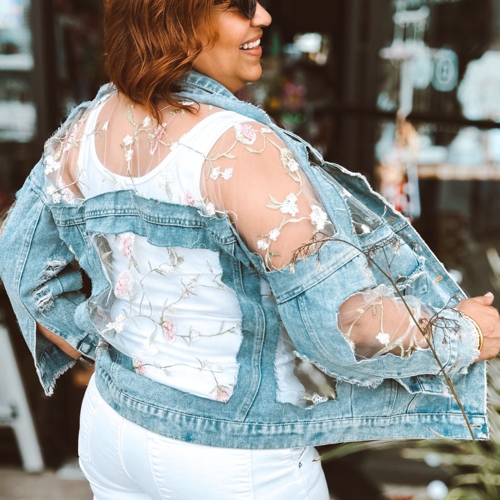 Floral Embroidered Denim Jacket